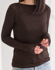 Longsleeve, Cashmere, fein Glanz, 2 Farben