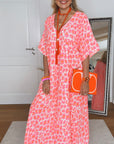 Musselin Kleid, Kurzarm, Leo '25, Neon-Pink, Weiß