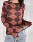 Longsleeve, Cashmere, Argyle II, 4 Farben