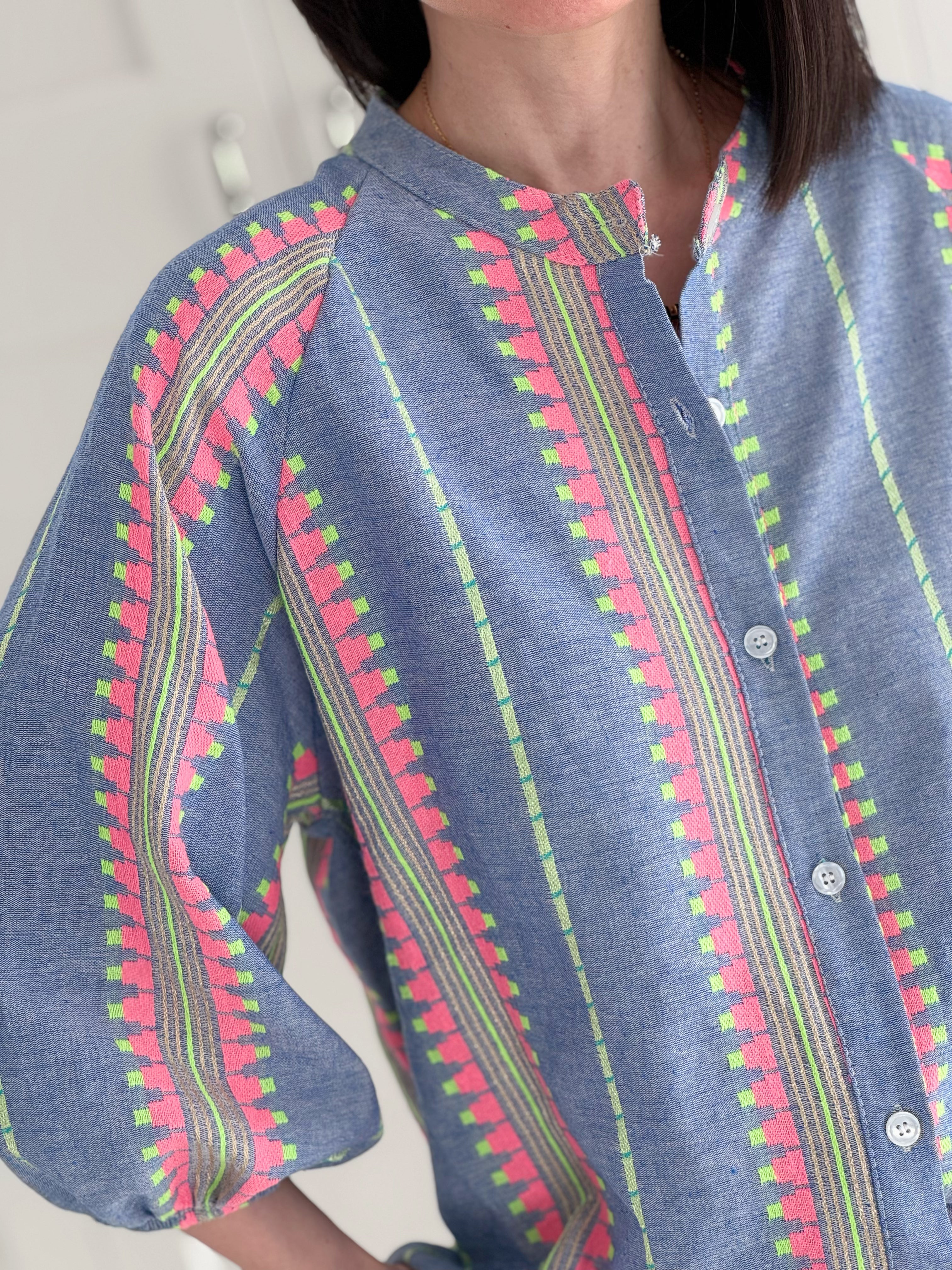 Boho Bluse, 7/8-Ärmel, 2 Farben