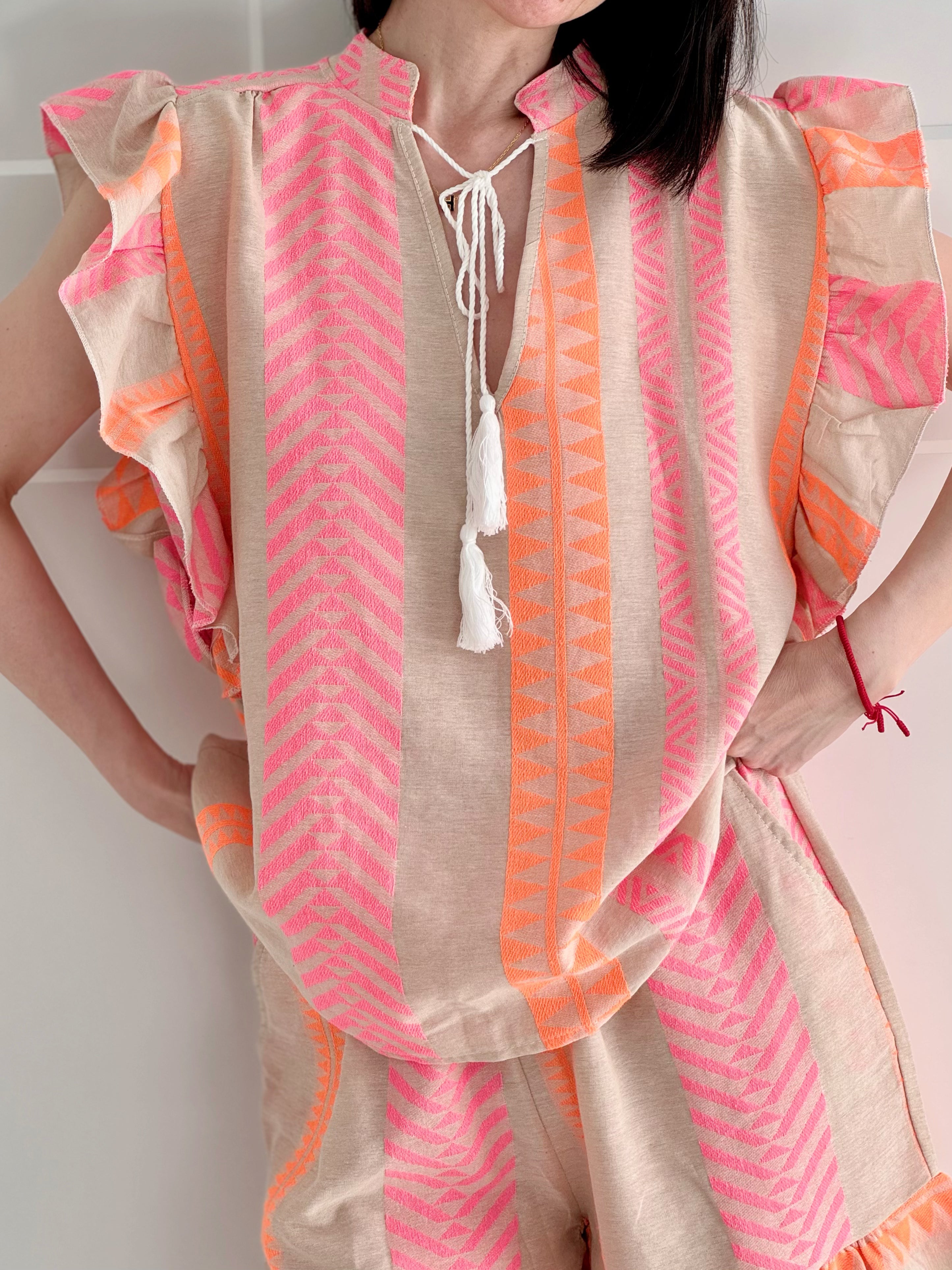 Boho Top, Rüschen, 2 Farben