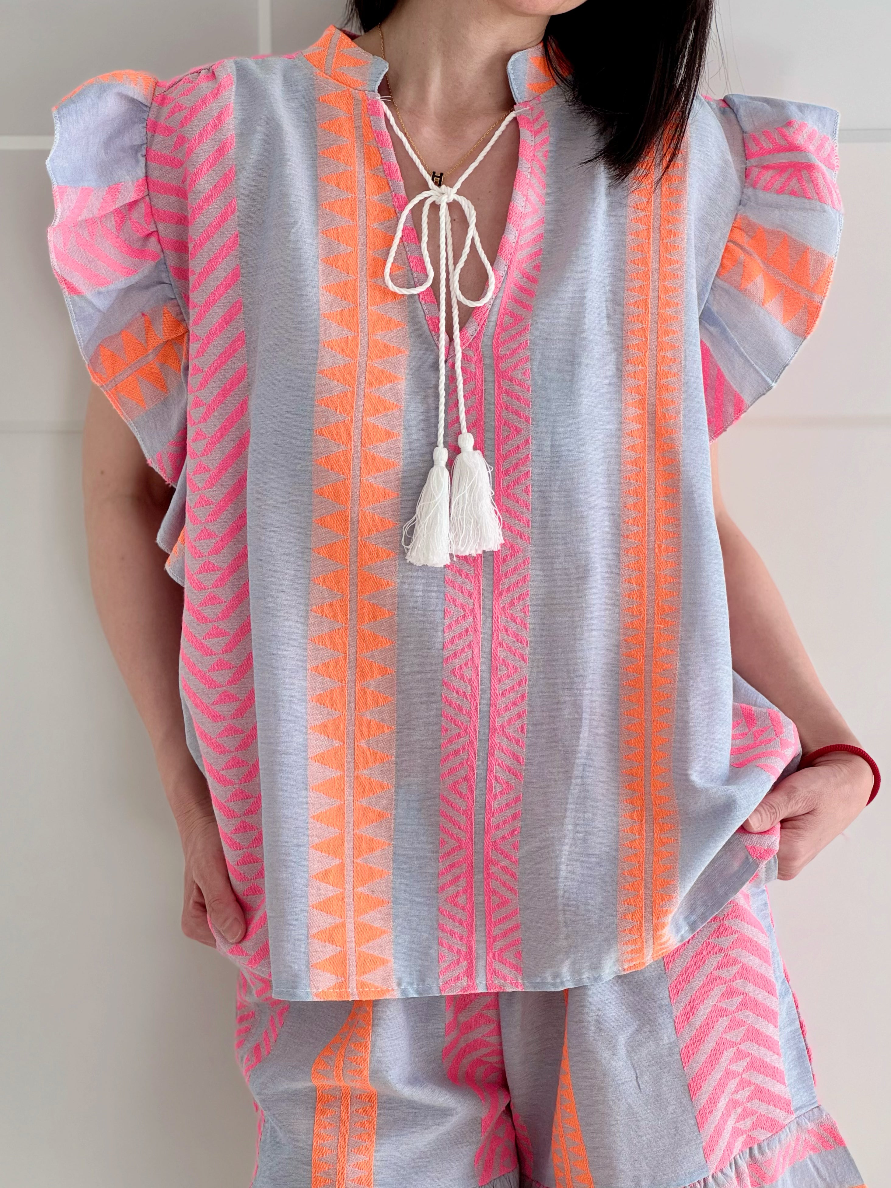 Boho Top, Rüschen, 2 Farben