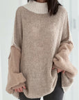 Pullover, Color-Blocking, Beige