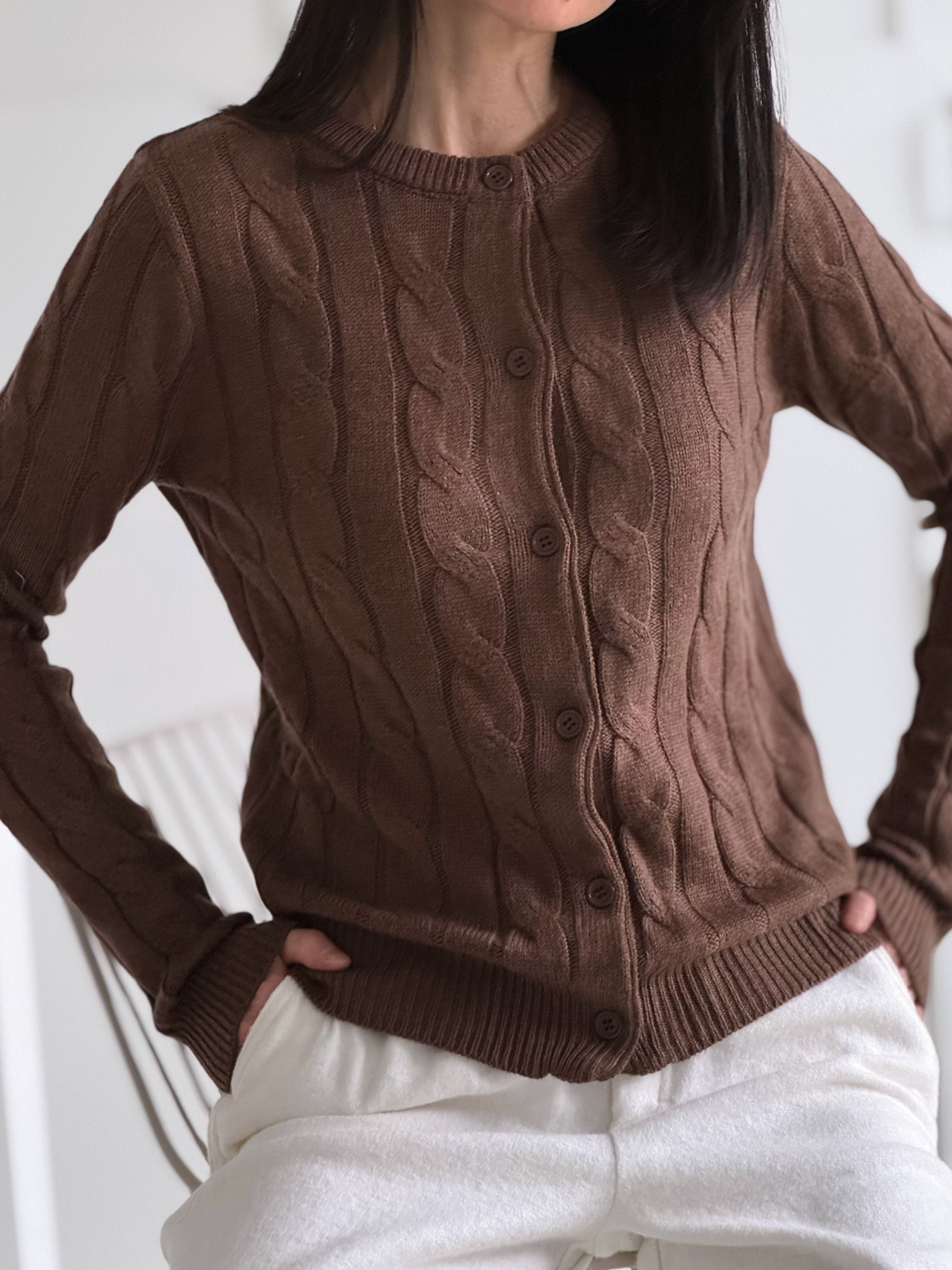 Cardigan, Zopfmuster, 8 Farben