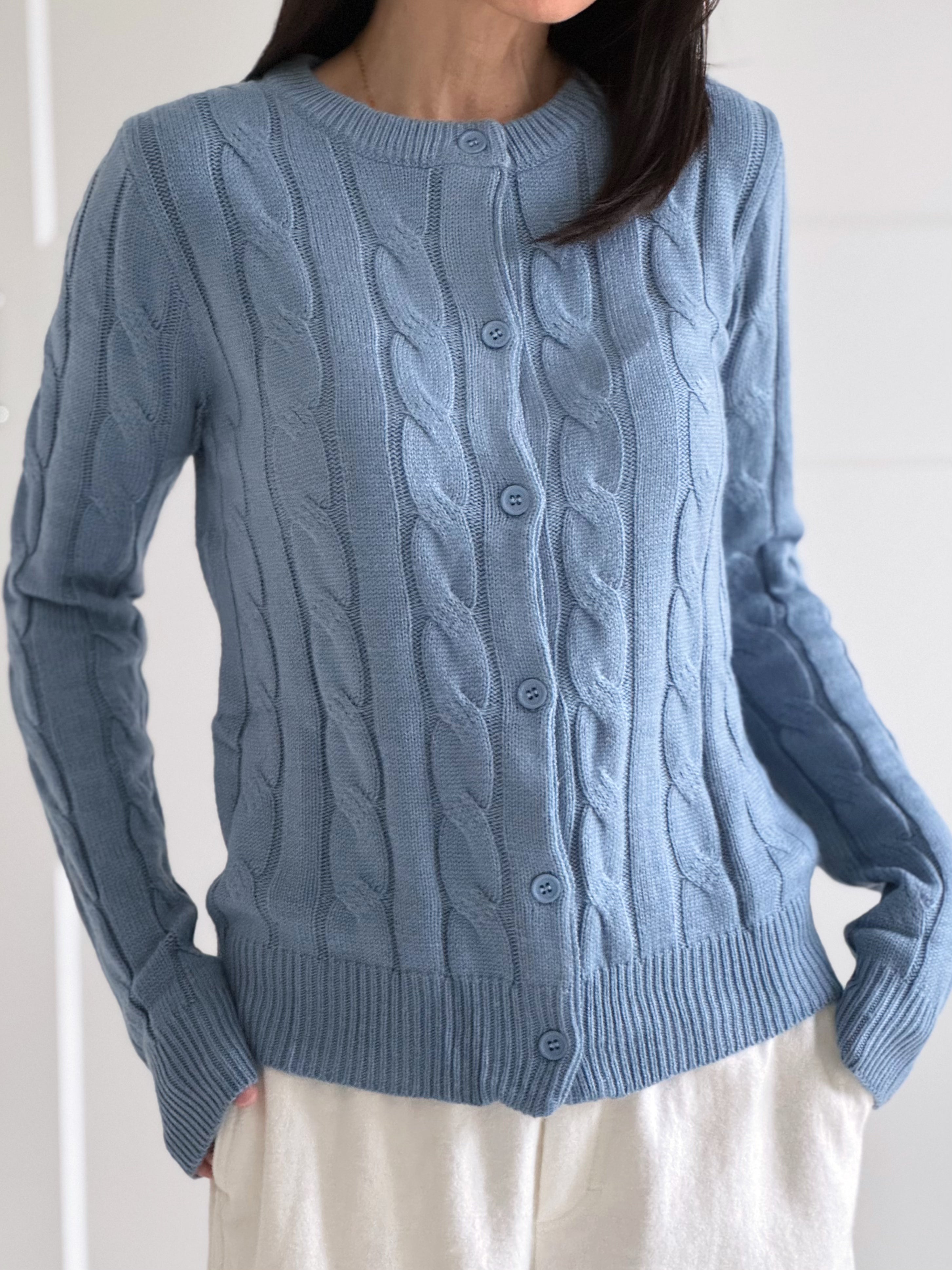 Cardigan, Zopfmuster, 8 Farben