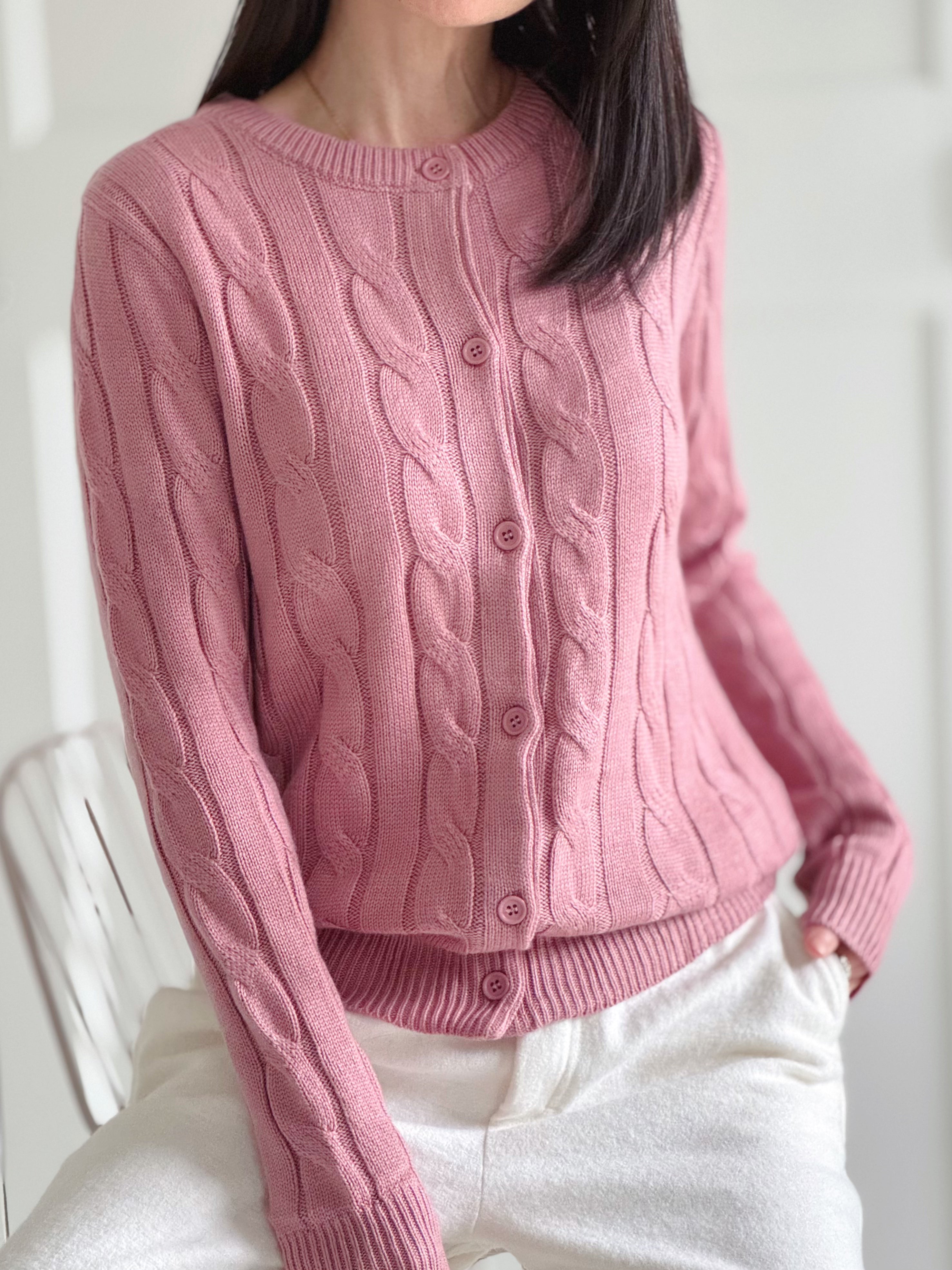 Cardigan, Zopfmuster, 8 Farben