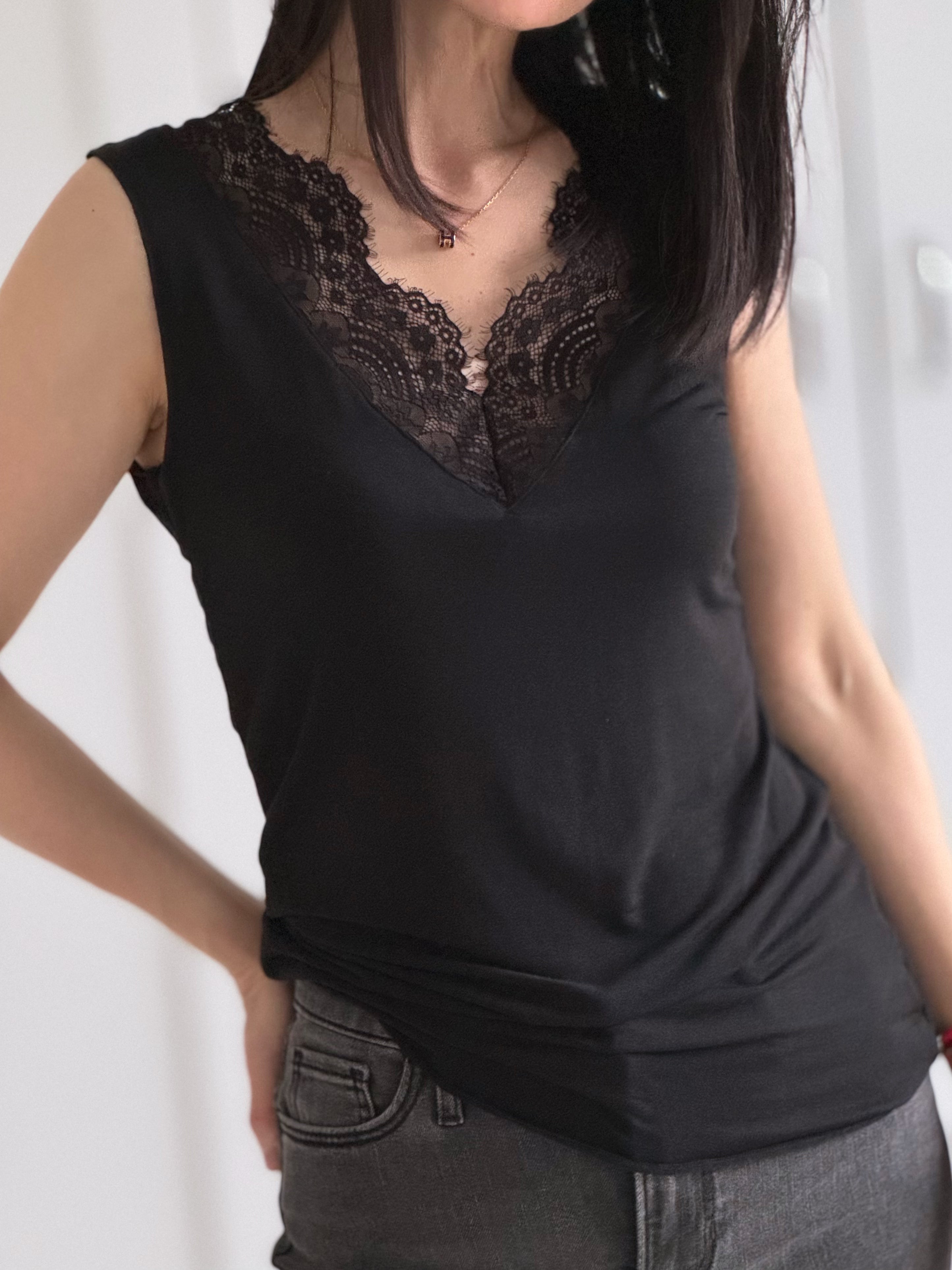 Top, Cashmere, Lace, 4 Farben