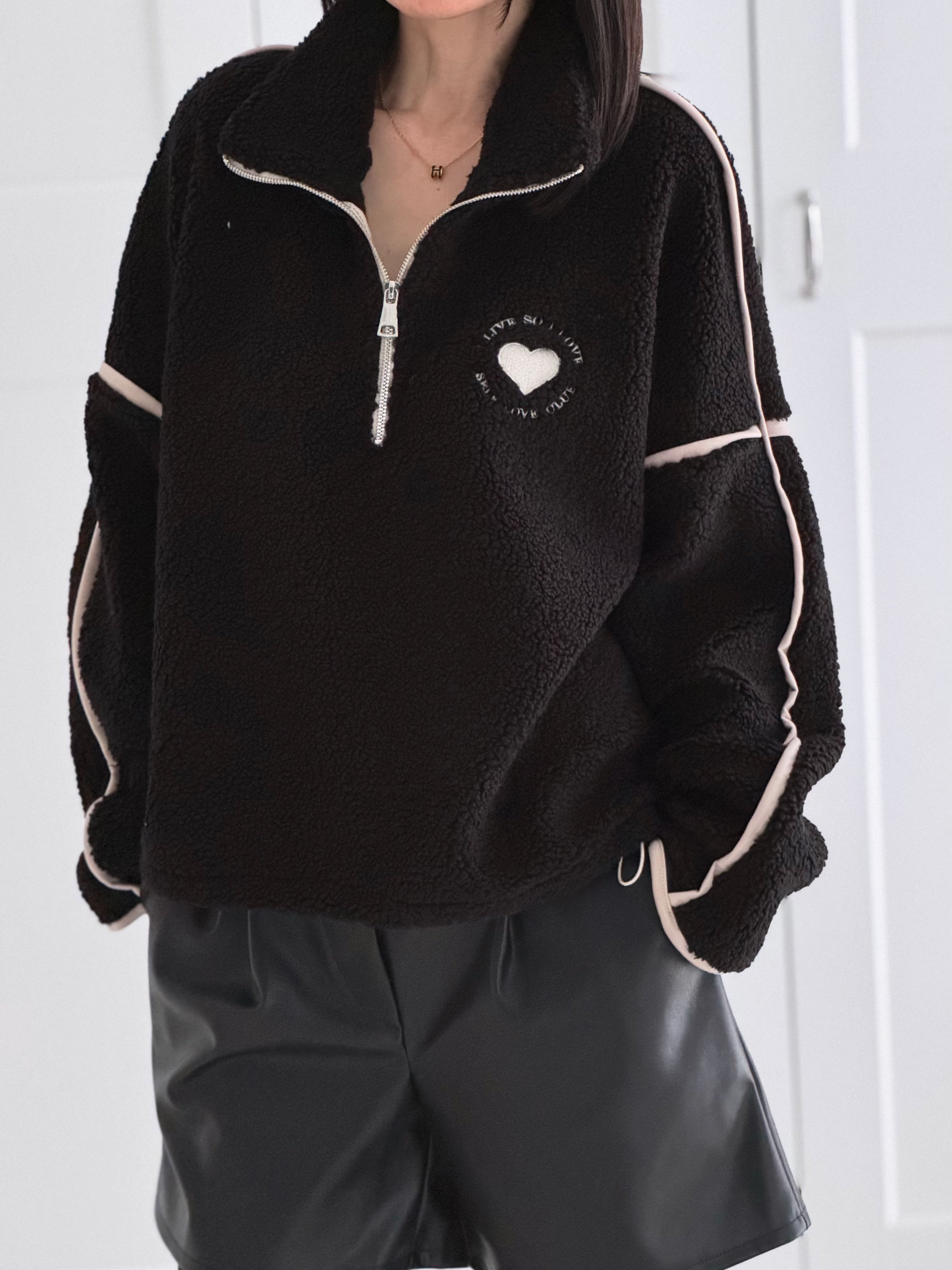 Teddy-Sweatshirt, Herz, 3 Farben