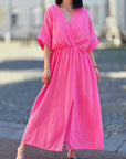 Musselin Wickelkleid, Neon-Streifen, 3 Farben