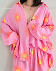 Musselin Bluse, Sonne, 3 Farben