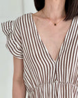 Musselin Jumpsuit, Rückenausschnitt, Streifen, 3 Farben
