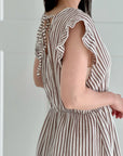 Musselin Jumpsuit, Rückenausschnitt, Streifen, 3 Farben