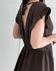 Musselin Jumpsuit, Rückenausschnitt, 5 Farben
