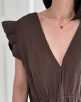 Musselin Jumpsuit, Rückenausschnitt, 5 Farben