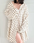 Musselin Bluse, Herzen, Oversize, 5 Farben