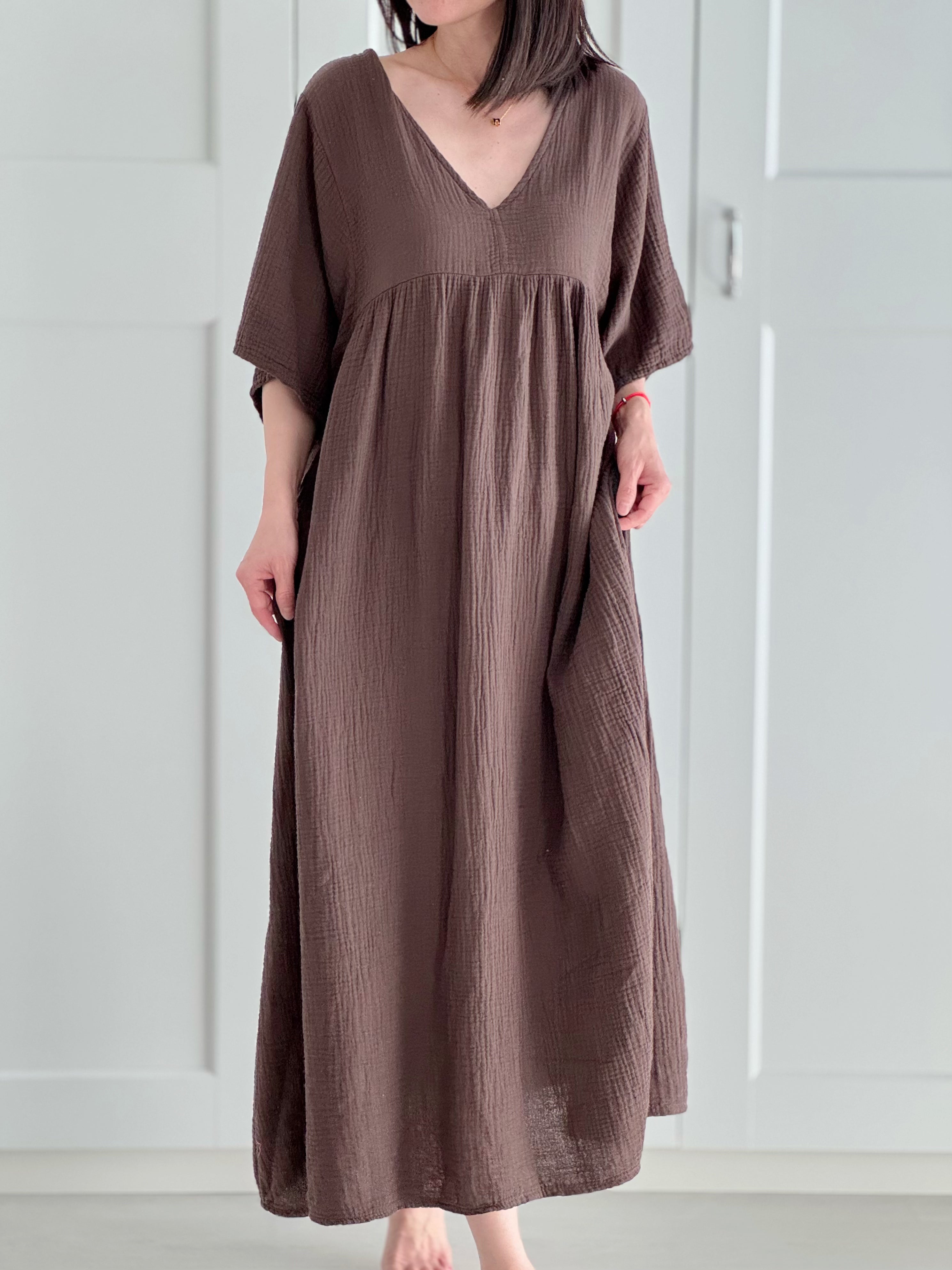 Musselin Kleid, Kurzarm, Classic, 9 Farben