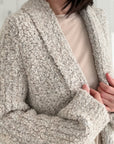 Midi Bouclé Jacke, 3 Farben, Beige