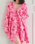 Musselin Bluse, Oversize, Maya, Rosa, 2 Farben