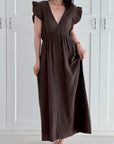 Musselin Kleid, Rückenausschnitt, ärmellos, 11 Farben