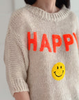 Pullover, Halbarm, Happy, Beige