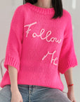 Pullover, Halbarm, Follow Me, Neon
