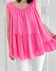 Musselin Boho-Top, Neon-Streifen, 2 Farben