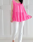 Musselin Boho-Top, Neon-Streifen, 2 Farben