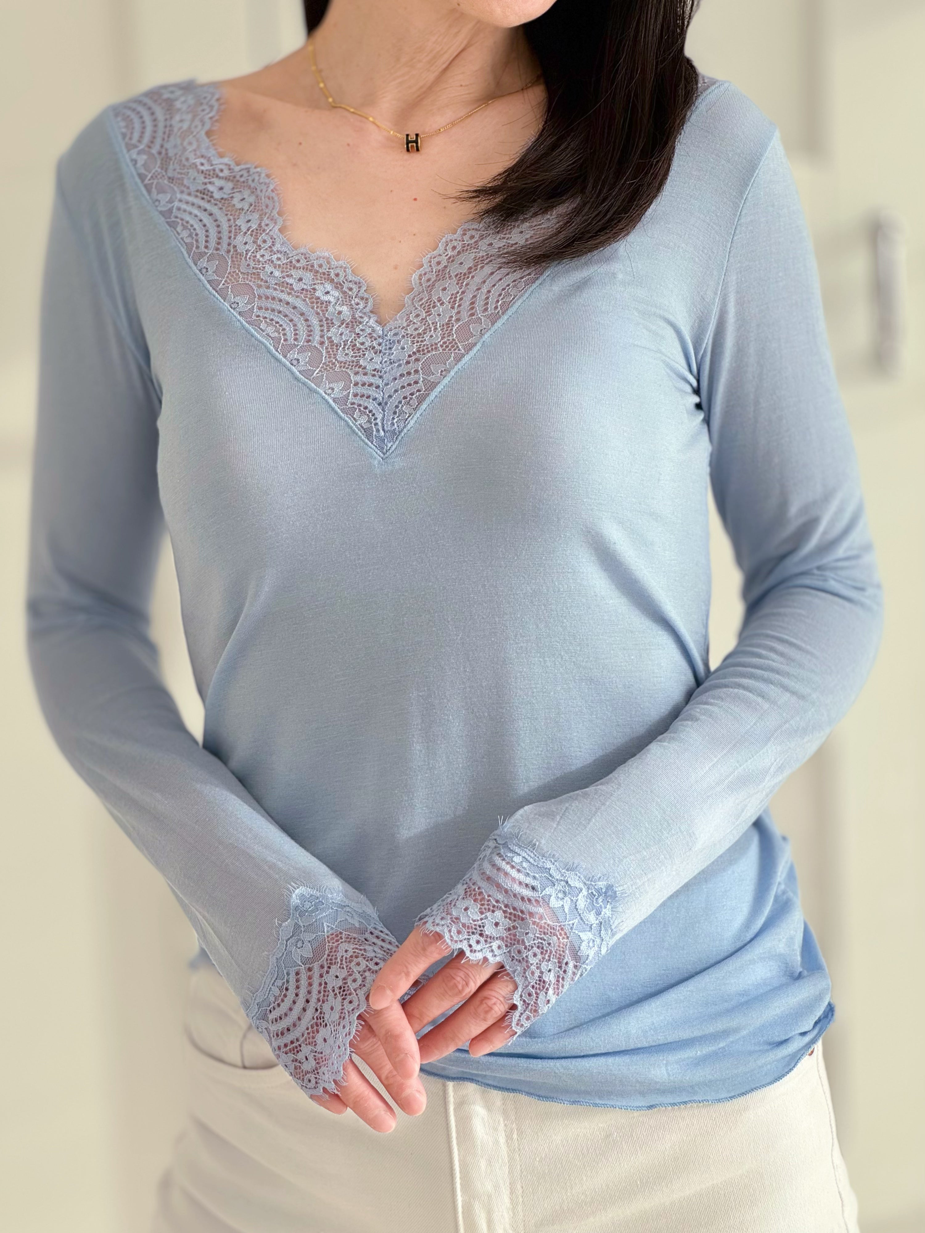 Longsleeve, Cashmere, Lace, 11 Farben