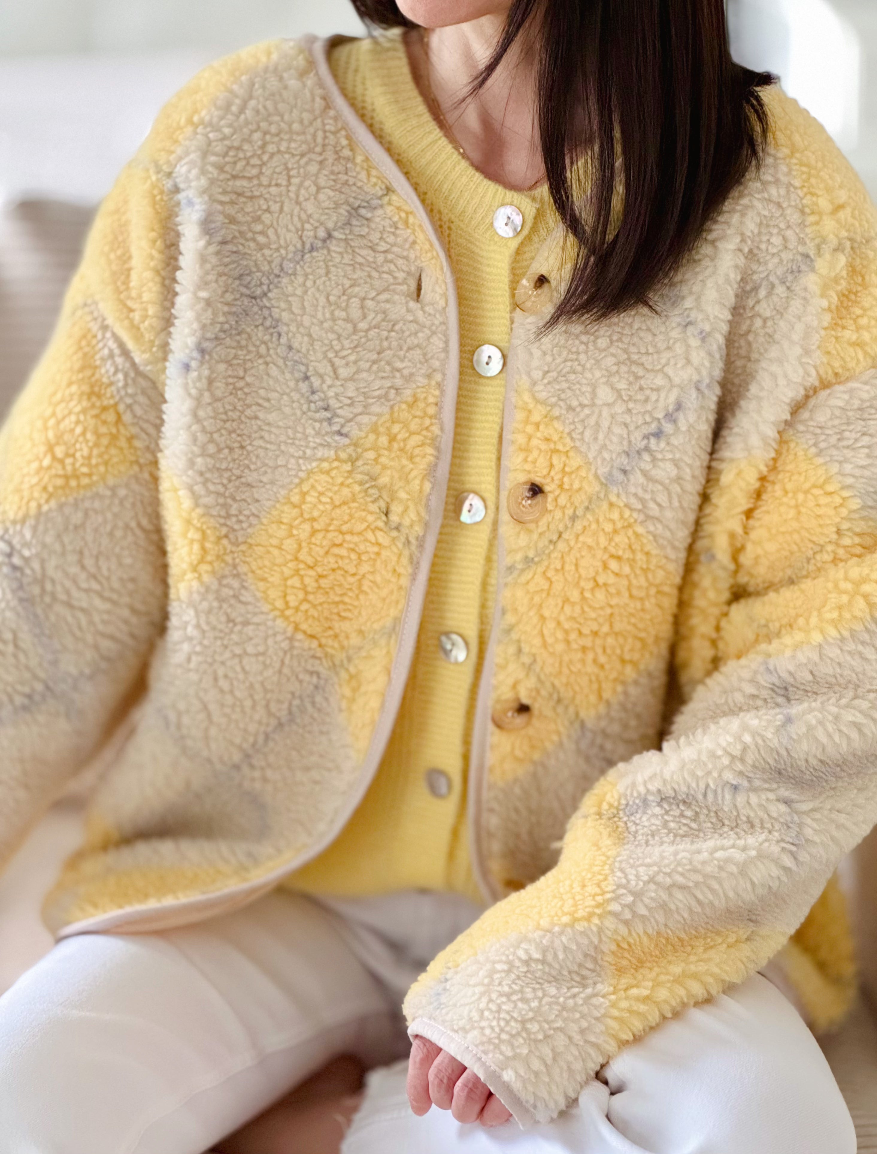 Teddyjacke, Argyle, 3 Farben