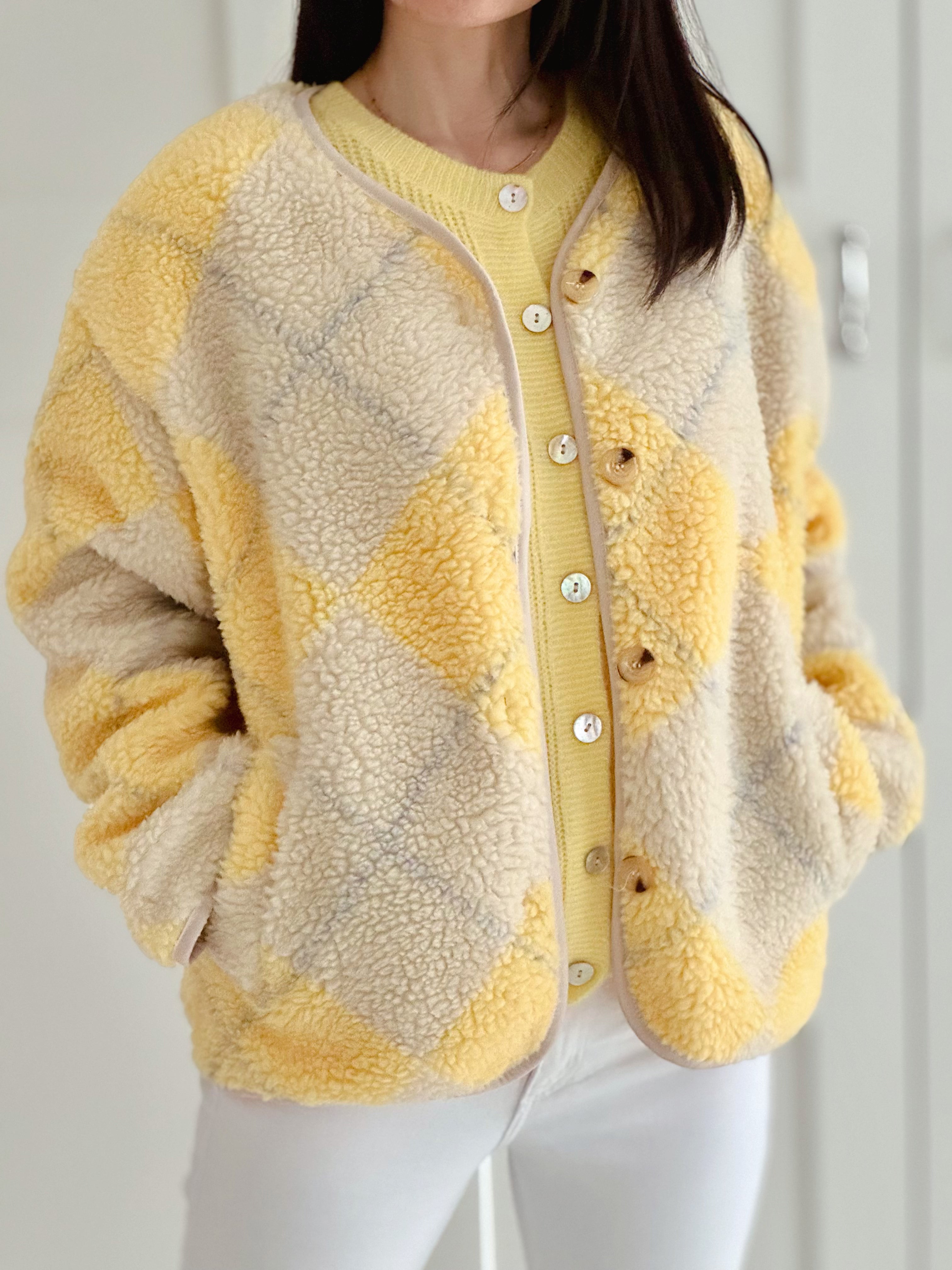 Teddyjacke, Argyle, 3 Farben