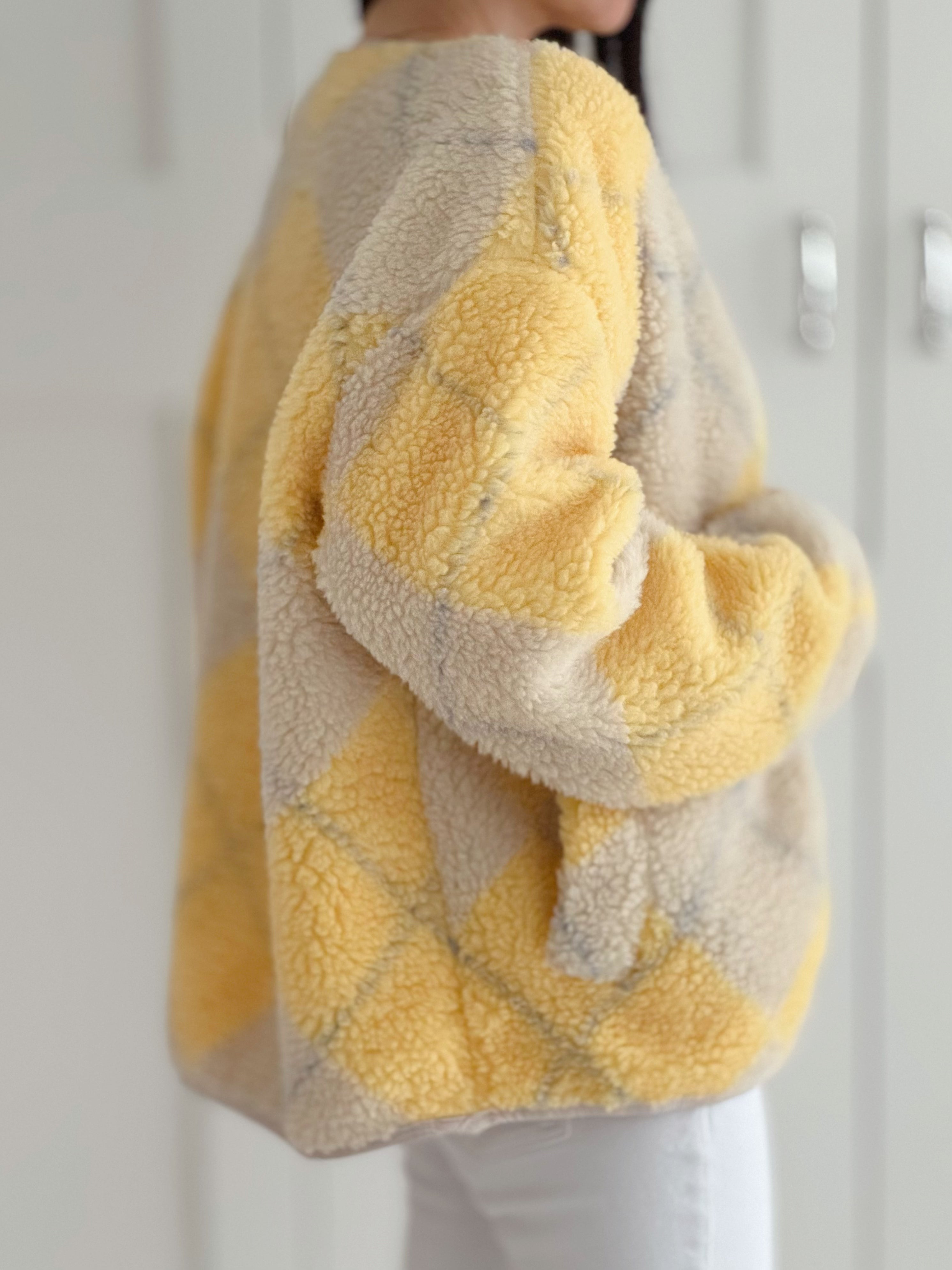 Teddyjacke, Argyle, 3 Farben