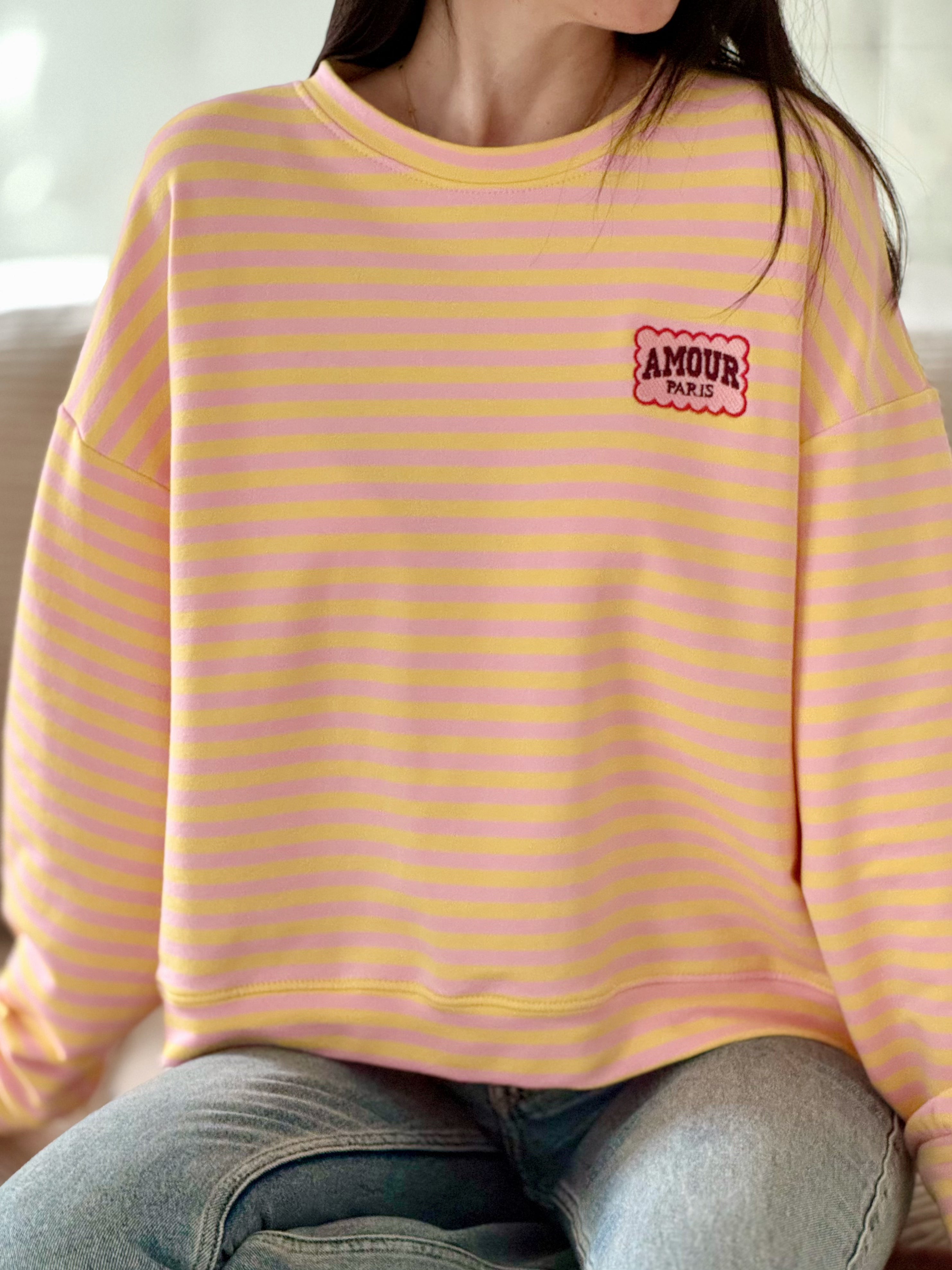 Longsleeve, Amour-Streifen, 3 Farben