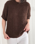 Kurzarm Bouclé Pullover, 5 Farben