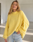 Pullover, flauschi, Stehkragen, Hellgelb