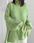 Pullover, flauschi, Stehkragen, Avocado