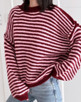 Pullover, Streifen, Kontrastkante, 5 Farben