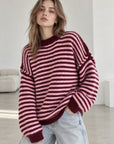 Pullover, Streifen, Kontrastkante, 5 Farben