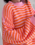 Pullover, Streifen, Kontrastkante, 5 Farben