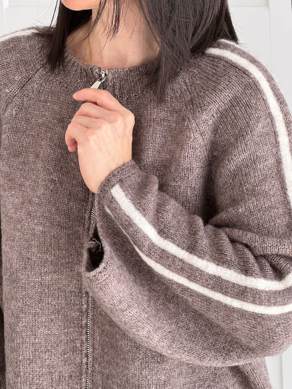 Strickjacke, Kontrastlinie, 5 Farben