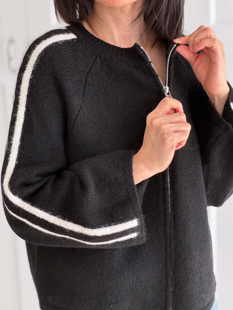 Strickjacke, Kontrastlinie, 5 Farben