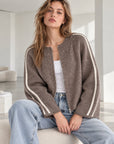 Strickjacke, Kontrastlinie, 5 Farben
