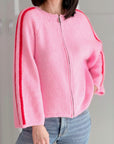 Strickjacke, Kontrastlinie, 5 Farben