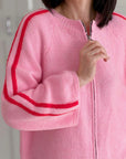 Strickjacke, Kontrastlinie, 5 Farben