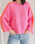 Strickjacke, Kontrastlinie, 5 Farben