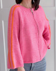 Strickjacke, Kontrastlinie, 5 Farben