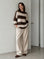 Pullover, Mohair, Blockstreifen, Schoko