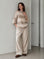 Pullover, Mohair, Blockstreifen, Beige