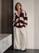 Strickjacke, Mohair, Blockstreifen, Bordeaux