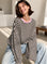Longsleeve, Streifen, Farbkragen, Schoko