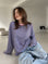 Longsleeve, Streifen, Farbkragen, Blau